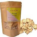two little birds Flaxseed Crackers - Made with Healthy Flaxseeds | Baked Not Fried, Eggless, Handmade, Freshly Baked Snacks Chips | No Added Preservatives or Palm Oil | 120 Grams (Pack of 1)