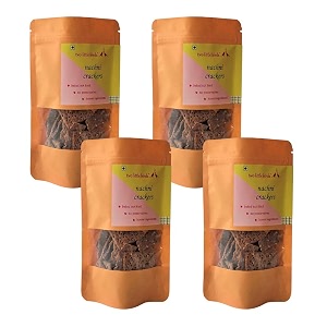 two little birds nachni crackers - made with ragi and whole wheat flour baked not fried eggless handmade freshly baked snacks chips no added preservatives maida or palm oil 120grams pack of 4