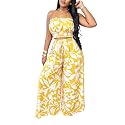 Two Piece Sets for Women Summer Outfits Crop Tops and Wide Leg Pants Sets Sexy Jumpsuits Vacation Outfits with Pockets