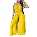 Two Piece Sets for Women Summer Outfits Crop Tops and Wide Leg Pants Sets Sexy Jumpsuits Vacation Outfits with Pockets