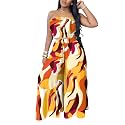 Two Piece Sets for Women Summer Outfits Crop Tops and Wide Leg Pants Sets Sexy Jumpsuits Vacation Outfits with Pockets