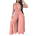 Two Piece Sets for Women Summer Outfits Crop Tops and Wide Leg Pants Sets Sexy Jumpsuits Vacation Outfits with Pockets