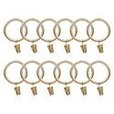 TWOPAGES 12 Pack Gold Curtain Rings with Clip, 1.5" Curtain Clip for Panel