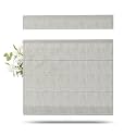 TWOPAGES Liz Linen Top Down Bottom Up Roman Shades for Windows, Fog