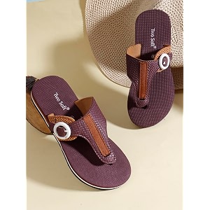 TWOSOFT Women Slippers Brown