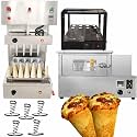 TXMACHINE® Pizza cone machine 4 cone maker with pizza oven,display warmer,pizza cone making machine,4 shapes (4 spiral maker+oven+warmer, 220V/50HZ)