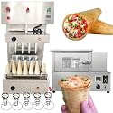 TXMACHINE® Pizza cone machine 4 cone maker with pizza oven,display warmer,pizza cone making machine,4 shapes (4 spiral maker+oven, 110V/60HZ)