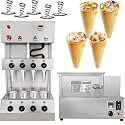 TXMACHINE® Pizza cone machine 4 cone maker with pizza oven,display warmer,pizza cone making machine,4 shapes (4 cone maker+oven, 120V/60HZ)