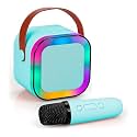 Luna, Mini Portable Karaoke 5W Bluetooth LED Speaker with Mic, 5-6 Hrs Playtime &amp; Voice Changing Effects (Blue)