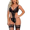 txsrbsj Women Lingerie One-Piece Lace Bodysuit Lingerie Outfits - Adjustable Strap