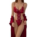 txsrbsj Women Lingerie One-Piece Lace Bodysuit Lingerie Outfits - Adjustable Strap