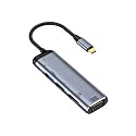 TY>pe C to USB Splitter to V/GA DP 4K 3 HDMI-Compatible Docking Station Adapter with PD100W Gen2 RJ45 Connector(B 6 in 1)