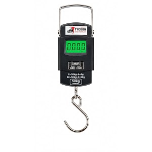 tycoon electronic portable digital led screen luggage weighing scale 50 kg110 lb for multi-purpose use stainless steel hook digital led display amp tare function tls50k black