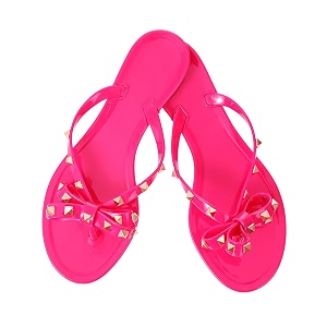 TYFLOVE Women Rivet Flip Flops Studded Jelly