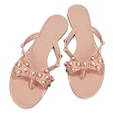 TYFLOVE Women Rivet Flip Flops Studded Jelly