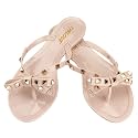 TYFLOVE Women Rivet Flip Flops Studded Jelly