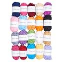 TYH Supplies 20 Mini Acrylic Yarn Skeins | 880 Yard Soft Yarn Medium Weight for Knitting, Crocheting and Craft Projects | 44 Yard Each Skein | Colorful Collection