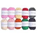 TYH Supplies MK Collection 10 Acrylic Yarn Skeins, Soft DK Mini Yarn Balls for Crochet &amp; Knitting, Amigurumi, Crafts, Small Beginner Projects, Curated Multicolor Yarn Pack