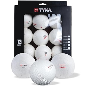 tyka cricket ball  145 gms  synthetic cricket training ball moisture resistant lightweight club amp school tournaments coaching academies gully cricket practice pack of 12 white