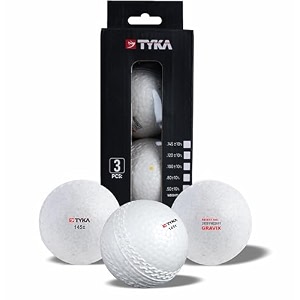 tyka cricket ball heavy gravix moisture resistant 145 gms - eco-friendly training ball  all weather durable performance  true bounce engineered power all levels pack of 3