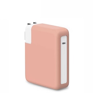 tykee 140 watt soft silicone protective charger adapter case cover for macbook pro 1634 m1 pro m1 max a2485-2021m2 pro m2 maxa2780-2023m3 prom3 max a2991-late 2023pinkcharger not included