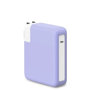 tykee 140 watt soft silicone protective charger adapter case cover for macbook pro 1634 m1 pro m1 maxa2485-2021m2 pro m2 maxa2780-2023m3 prom3 max a2991-late 2023purplecharger not included