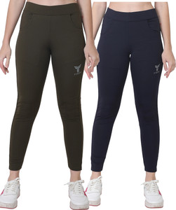 tykun solid women green blue track pants