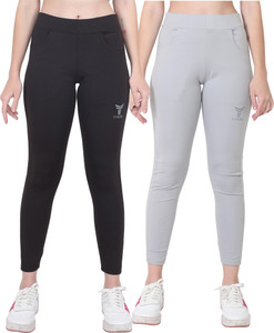 tykun pack of 2 women solid multicolor track pants