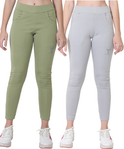 tykun pack of 2 women solid multicolor track pants