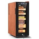 Tylza 35L Humidor, Electric Humidor Cabinet with Auto Climate Control, 300 Count, Faux Leather Trim, Spanish Cedar Wood Shelves, 3 Warm LED Lights, Humidor with Security Lock, Premium Gift for Men