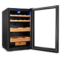 Tylza 70L Cigar Humidor Cabinet, 550 Counts Electric Humidors for Cigars with Humidity & Temperature Control, Digital Hygrometer, Spanish Cedar Wood, Cigar Humidors with Safety Lock, Gift for Men