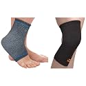 TYNOR Ankle Support Urbane Knee Cap Air, Black &amp; Orange, Large, Pack of 2