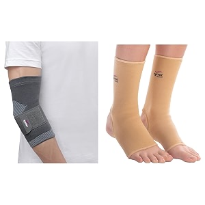 tynor anklet beige large pack of 2 amp tynor elbow support grey mediumcotton amp nylon 1 unit