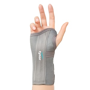 tynor elastic wrist splint for pain relief support amp immobilization  comfortable amp breathable for carpal tunnel sprains amp strains  right hand - pack of 1 grey medium