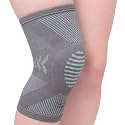 TYNOR Knee Cap with Patellar Ring | Neoprene Support for Pain Relief & Comfort for Men & Women | Breathable Compression for Gym, Exercise, Workout & Running, Pack of 1 (Grey & Sky Blue, Small)