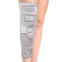 TYNOR Knee Immobiliser 19"/48cm, for Support &amp; Protection | Provides Support for Knee Injury, Pain Relief | Breathable, Comfortable for Men &amp; Women | Pack of 1 (Grey, Small)