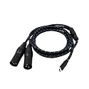 Type C to Dual XLR Male Audio Cable Y Splitter 2M/6.6ft for Smartphone Laptop to Amplifier Speaker Mixer
