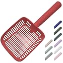 TypeC Cat Litter Scoop - Small Holes (0.11in) Big Size Scooper - Long Handle & Easy Cleaning - Hanger for Litter Box