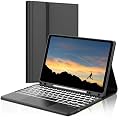 typecase Keyboard case for iPad 10.2 Inch (9th, 8th, 7th Gen), iPad Air 3, iPad Pro 10.5, Multi Touch Trackpad & 7-Colors Backlit, Multi Viewing Angle, Pen Slot, Magnetically Detachable Keyboard Cover