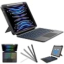 typecase Folio Duo Keyboard case for iPad 9th/8th/7th Gen (10.2 Inch), Air 3-10.5 &amp; Pro 10.5 with Multi Gesture Trackpad &amp; 7-Color Backlit, Magnetically Detached Cover, Portrait/Landscape Mode- Black