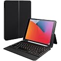typecase Slim Folio Keyboard for 10.2 Inch iPad 9th/8th/7th Gen, iPad Air 3 10.5 Inch, iPad Pro-10.5" with Multi Angle Kickstand, Slim Wireless Keyboard and Pencil Holder (Black)