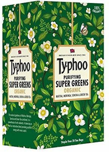 typhoo purifying super greens organic matcha moringa sencha  green tea-20 tea bags tea bags box 20 bags