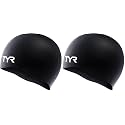 TYR Adult Wrinkle Free Silicone Swim Cap for Drag Reduction and Hair Protection