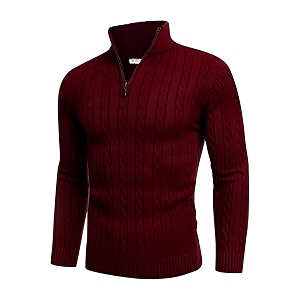 TYSORT Mens Acrylic Cable Knit Sweater Full