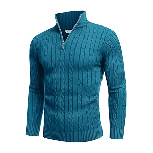 TYSORT Mens Acrylic Cable Knit Sweater Full