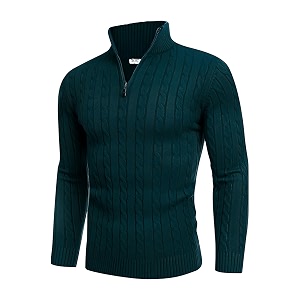 TYSORT Mens Acrylic Cable Knit Sweater Full