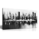 TYTAUPT Black And White Abstract Canvas Wall Art City Wall Decor 20x40 Inch