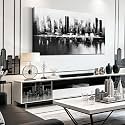 TYTAUPT City Abstract Canvas Wall Art,Black And White Wall Decor