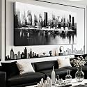 TYTAUPT Large Abstract City Canvas Wall Art Black and White Wall Decor