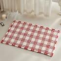 TYUU Christmas Bathroom Rugs, Cute Waffle Bath Mat, 30x20 Red &amp; White